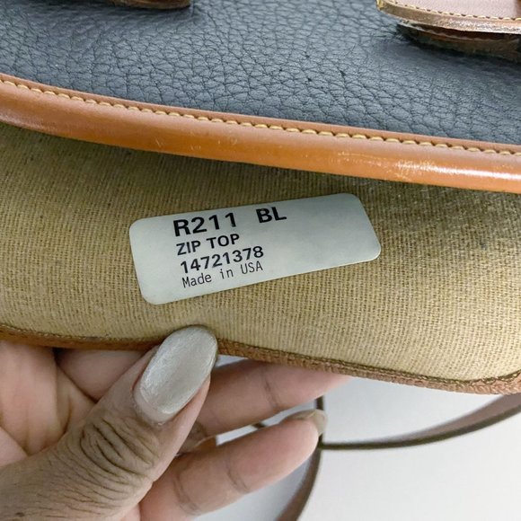 DOONEY & BOURKE ‘All Weather' Leather Black Tan Zip-Top Satchel Handbag VINTAGE - Picture 9 of 9